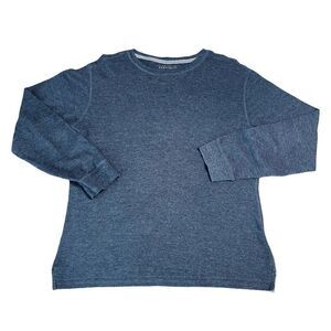 Grey Marl long sleeve waffle fabric T-shirt - Perry Ellis